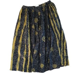 Vintage 90s Issey Miyake Plantation black/gold skirt made in Japan, cotton M